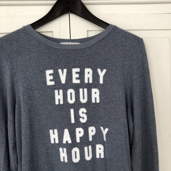Wildfox Sweatshirt Baggy Beach Jumper XS Happy Hour - Picture 2 of 5